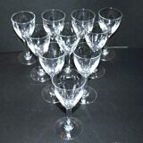 Saint-louis set of 10 white wine glasses in cut crystal vic 1930 13cm