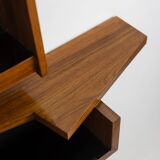 Mirror and its console in mahogany. 1970s.