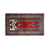 Tapis de prière vintage fait main Lahore pakistanais 62cm x 92cm (1970s)