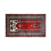 Tapis de prière vintage fait main Lahore pakistanais 62cm x 92cm (années 1970)