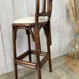 Tabouret rotin vintage