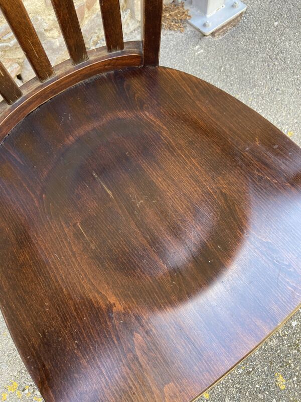 Paire de fauteuils type restaurant scholz colonial bois courbé américain vintage 80s