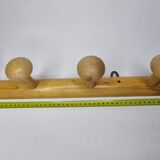 Vintage coat rack in turned wood, 5 hooks