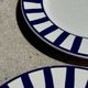 Set of 2 blue striped plates Ceramica Quadrifoglio Italy