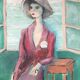 Tableau portrait de femme élégante