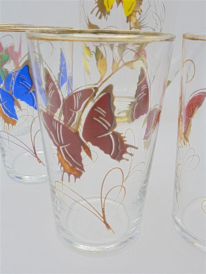 Vintage service to orangeade butterfly décor