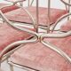 Maison Jansen rare set of 12 steel brass pink velvet chairs 1960