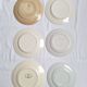6 blue and pink dinner plates