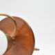 Lamp tripod vintage teak brass opaline