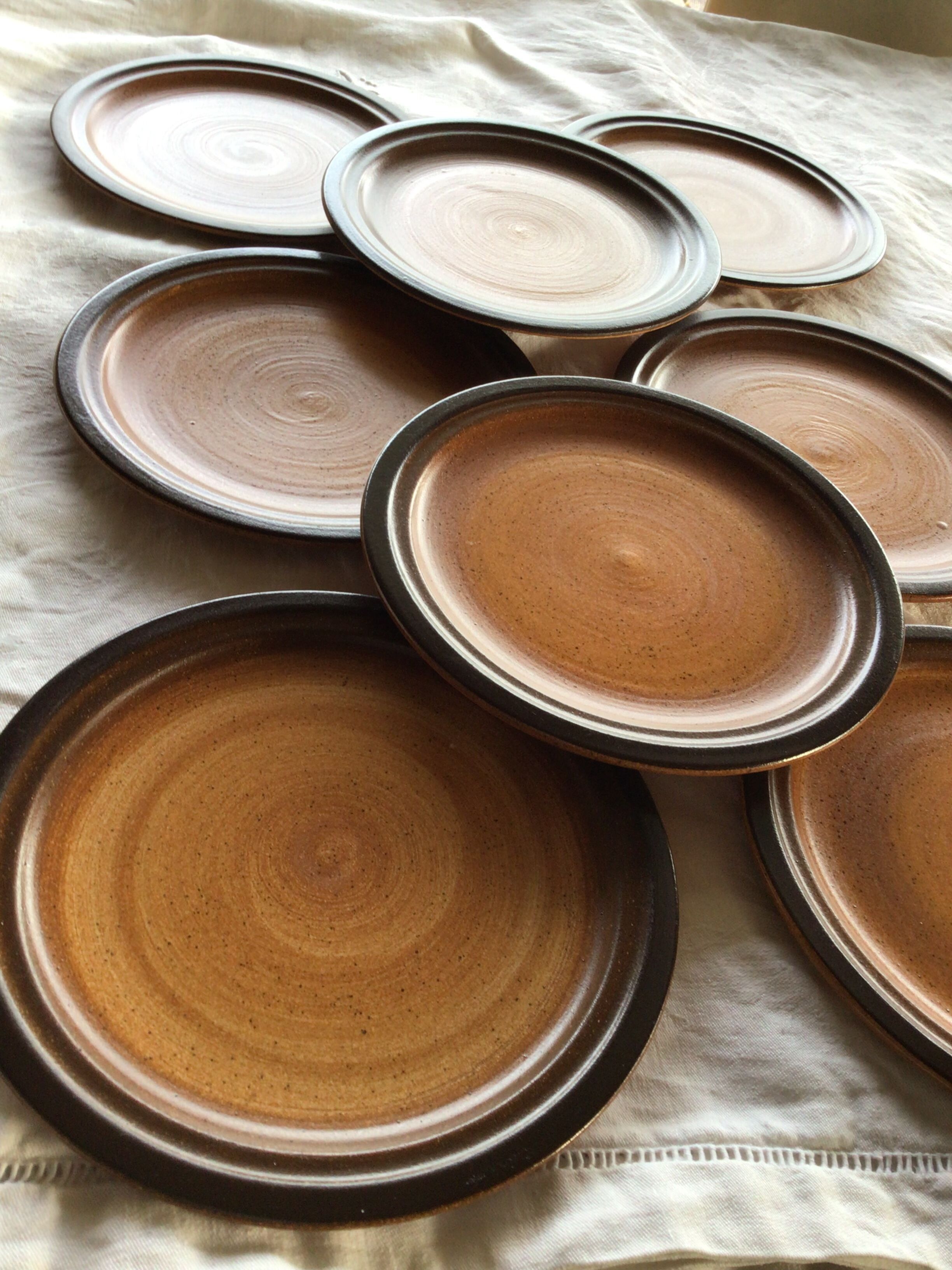 8 plates dessert speckled sandstone meylan st amand