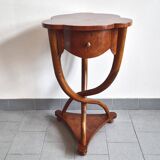 Art Nouveau side table in elm burl