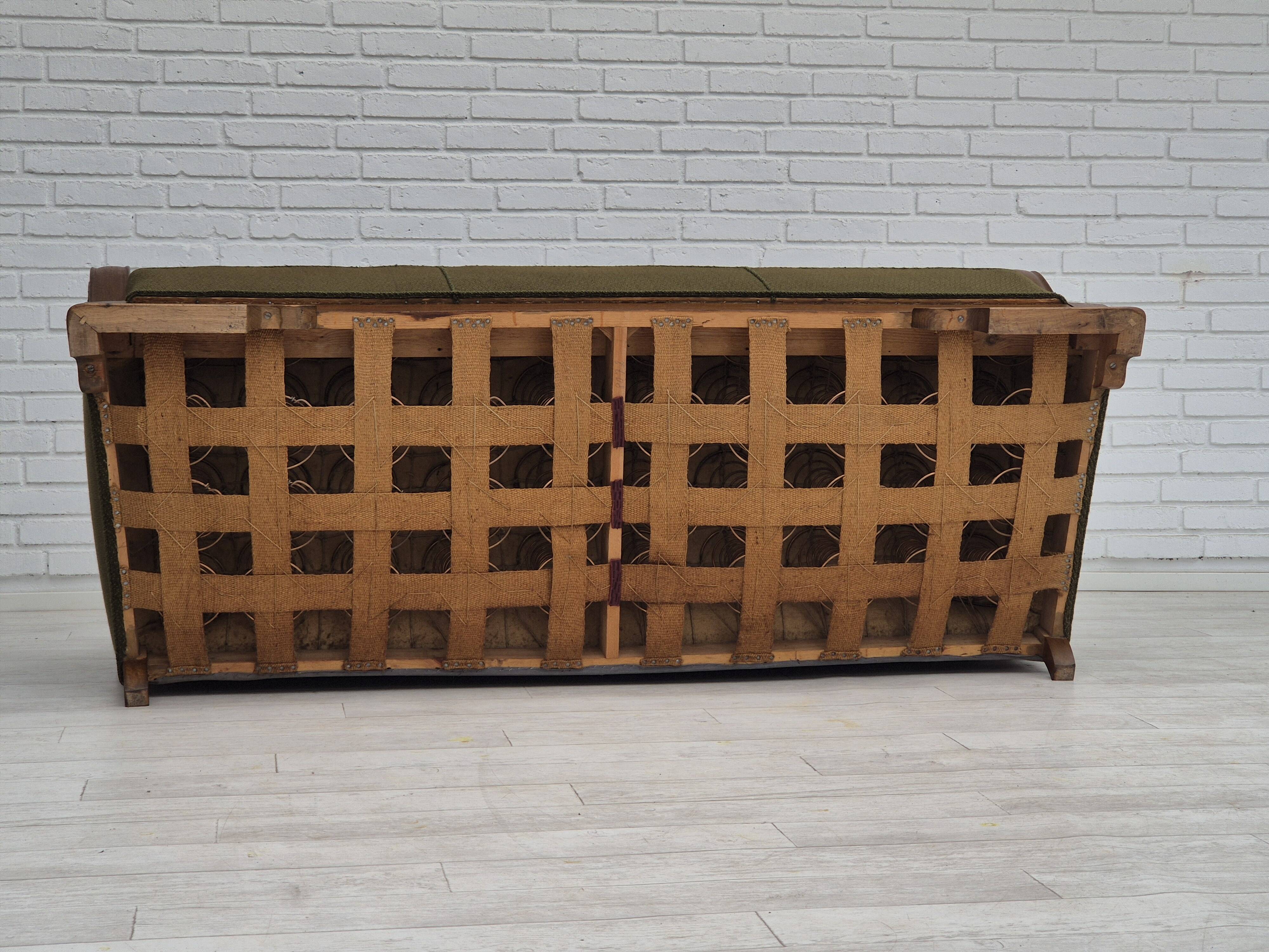 1950s, Danish 3 seater sofa in original very good condition, oak wood.