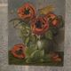 Oil on panel poppies