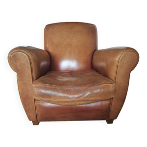 Fauteuil club cuir véritable