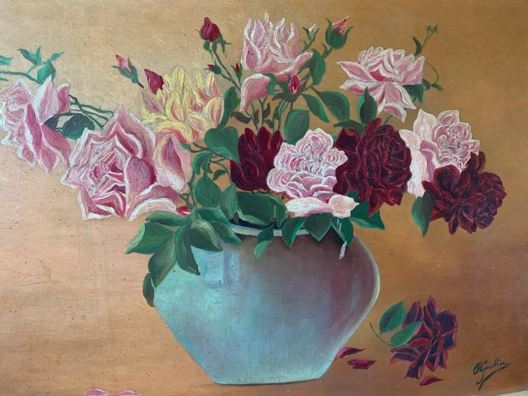 Tableau bouquet peinturez l’huile