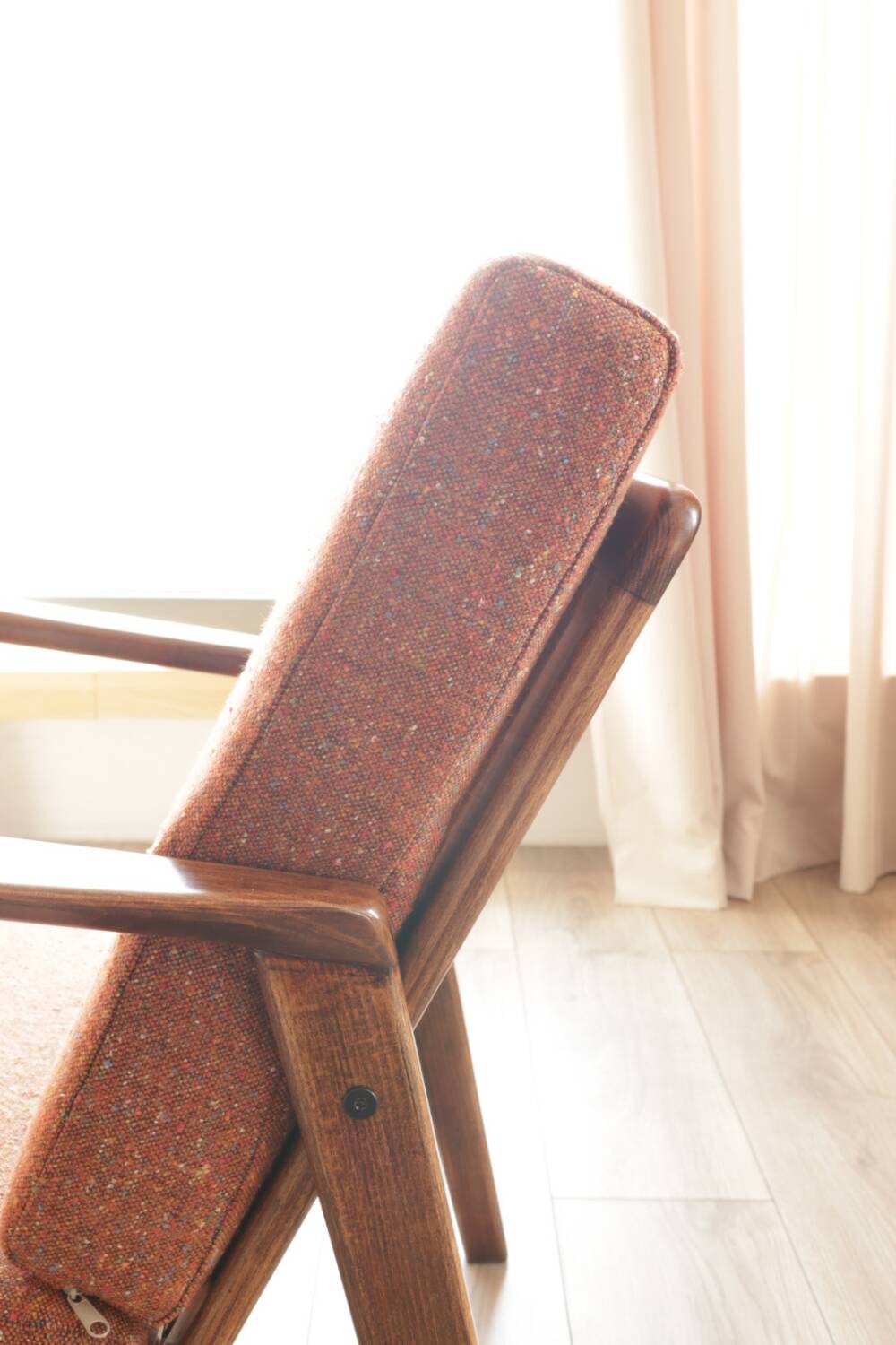 Vintage rust bronze armchair Scandinavian design 1960
