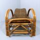 Chaise longue en rotin bicolore du milieu du siècle Années 1960