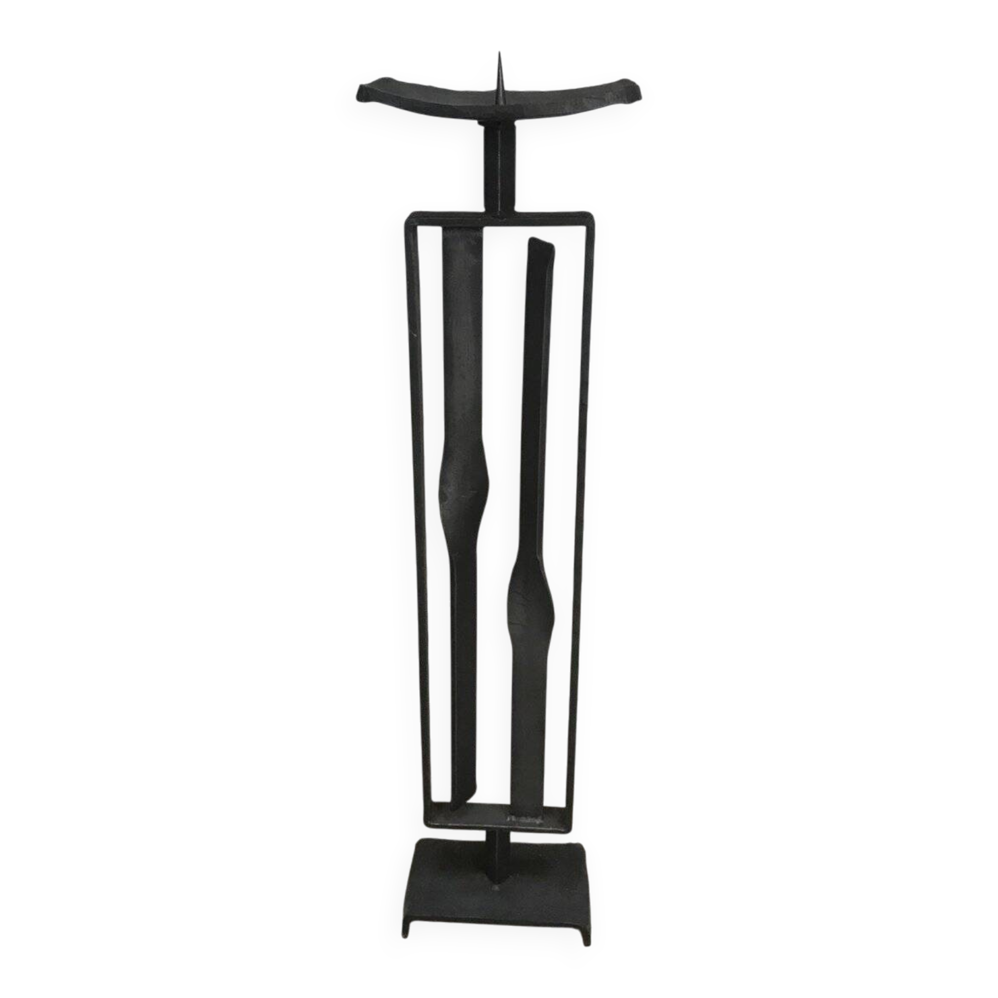 Sculptural brutalist candleholder in wrought iron, GDR / Germany, 1960s