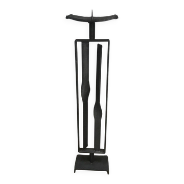Sculptural brutalist candleholder in wrought iron, GDR / Germany, 1960s
