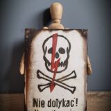 Skull 1 straight flash enamel plate