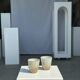 Set of 2 cups in Indonesian ceramic (brown & speckled glazed matte)