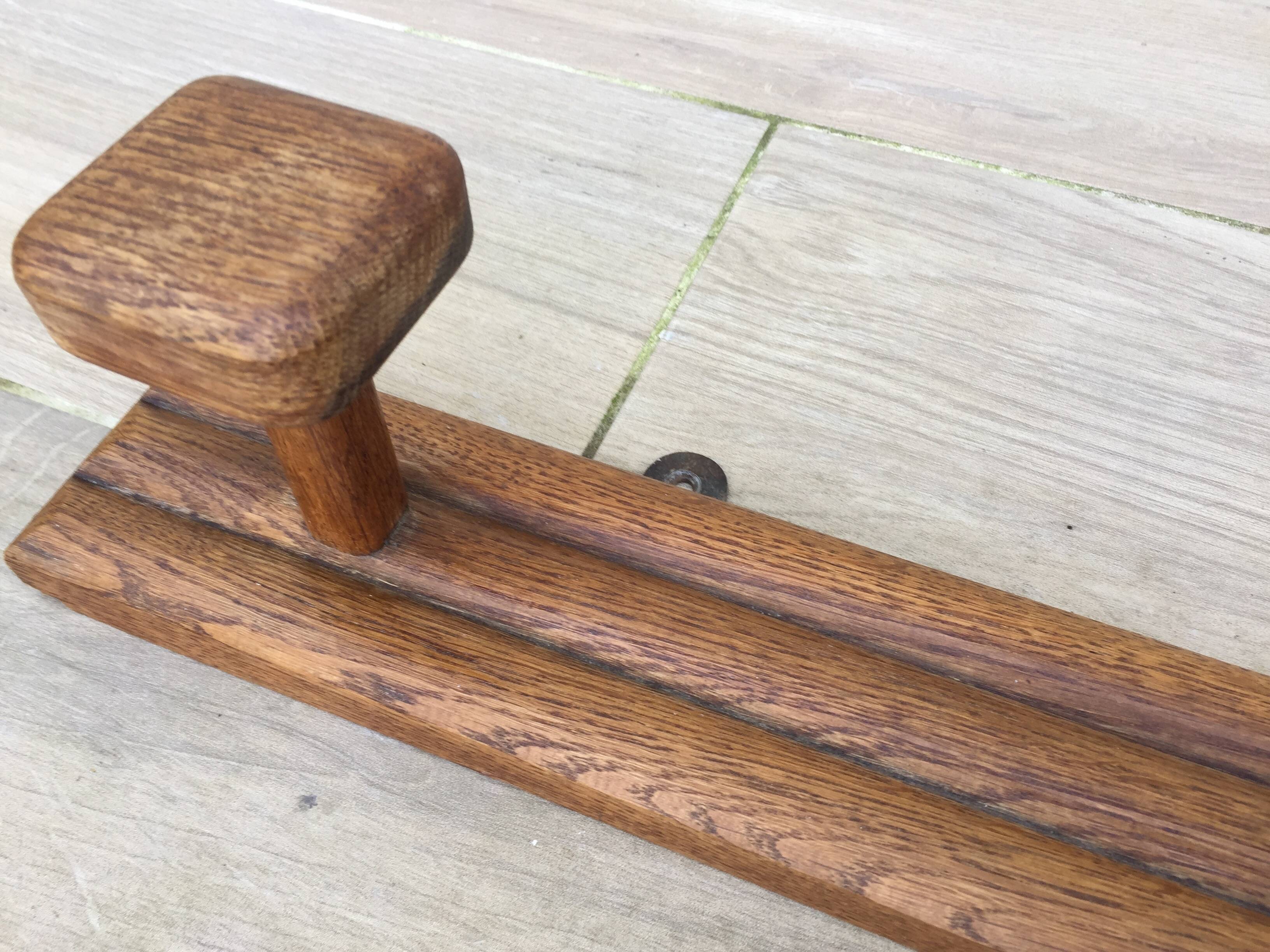 VINTAGE Geometric Solid Oak COAT RACK