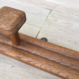 VINTAGE Geometric Solid Oak COAT RACK