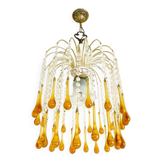 Lustre en verre de Murano ambré – Italie