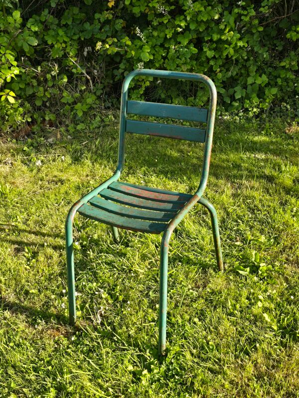 Chaise Tolix verte 1960