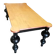 Grande table à manger design en bois clair et bois laqué noir. 2x1m