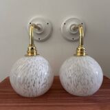 Pair of white wall lights
