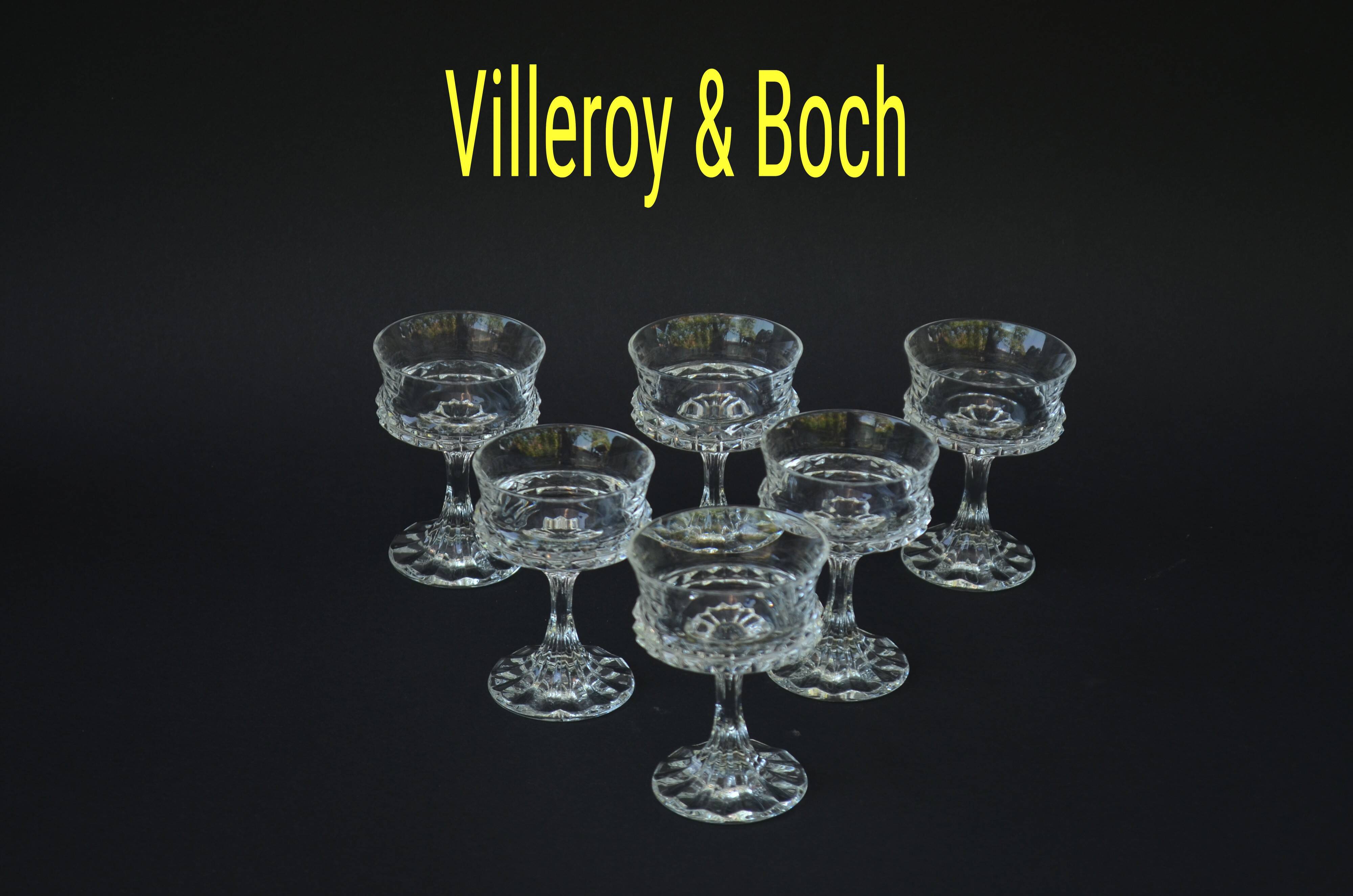 Villeroy & Boch Set of Lucretia 1970s liqueur glasses  Villeroy & Boch Lucretia liqueur set