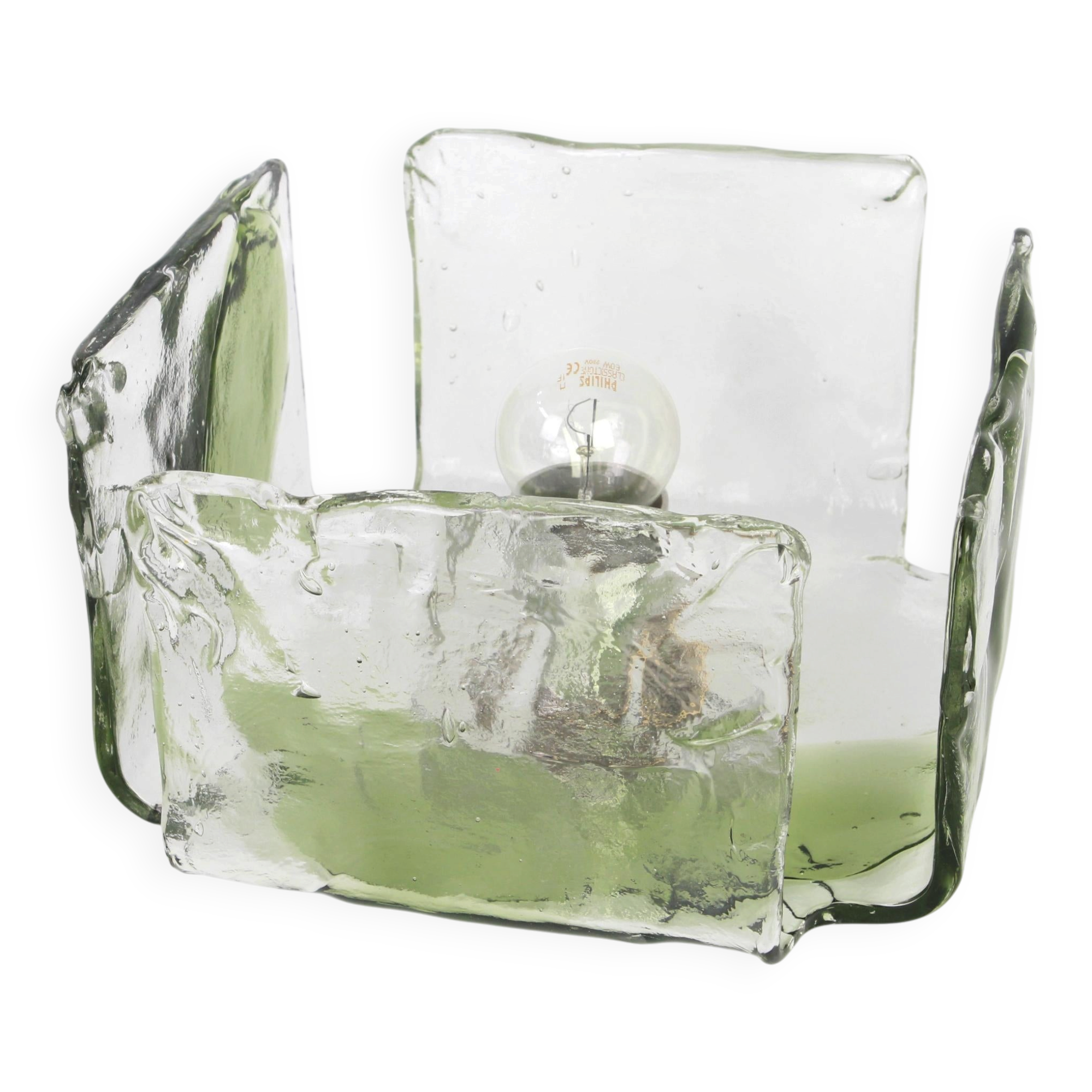 Large glass wall lamp designed by Carlo Nason for Kalmar, 1960s.