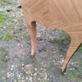 Commode ancienne en marqueterie style louis xv avec plateau marbre