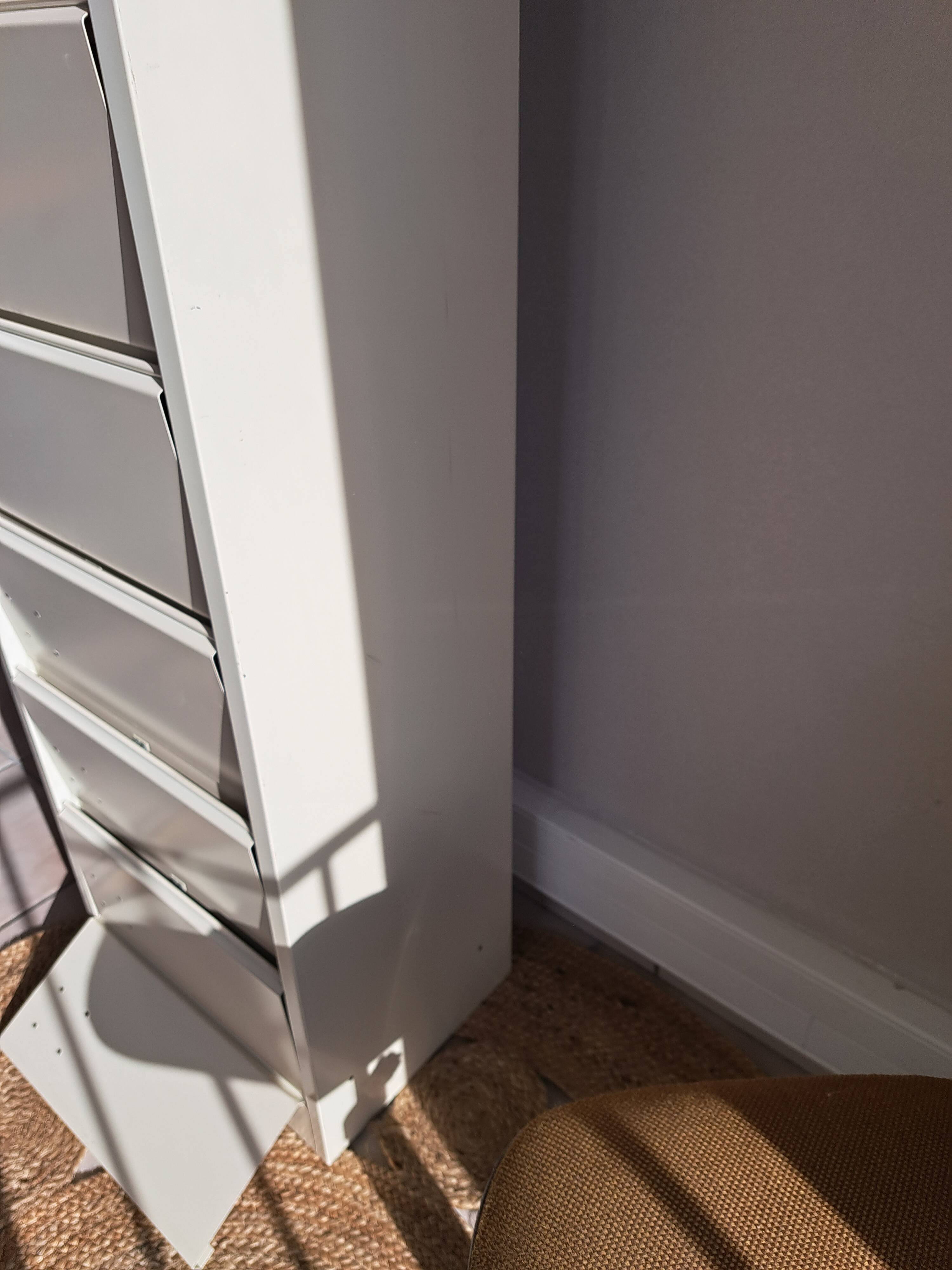 Vintage metal clamshell cabinet