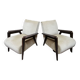 Paire de Fauteuils club / Chauffeuse vintage 50's , pieds compas