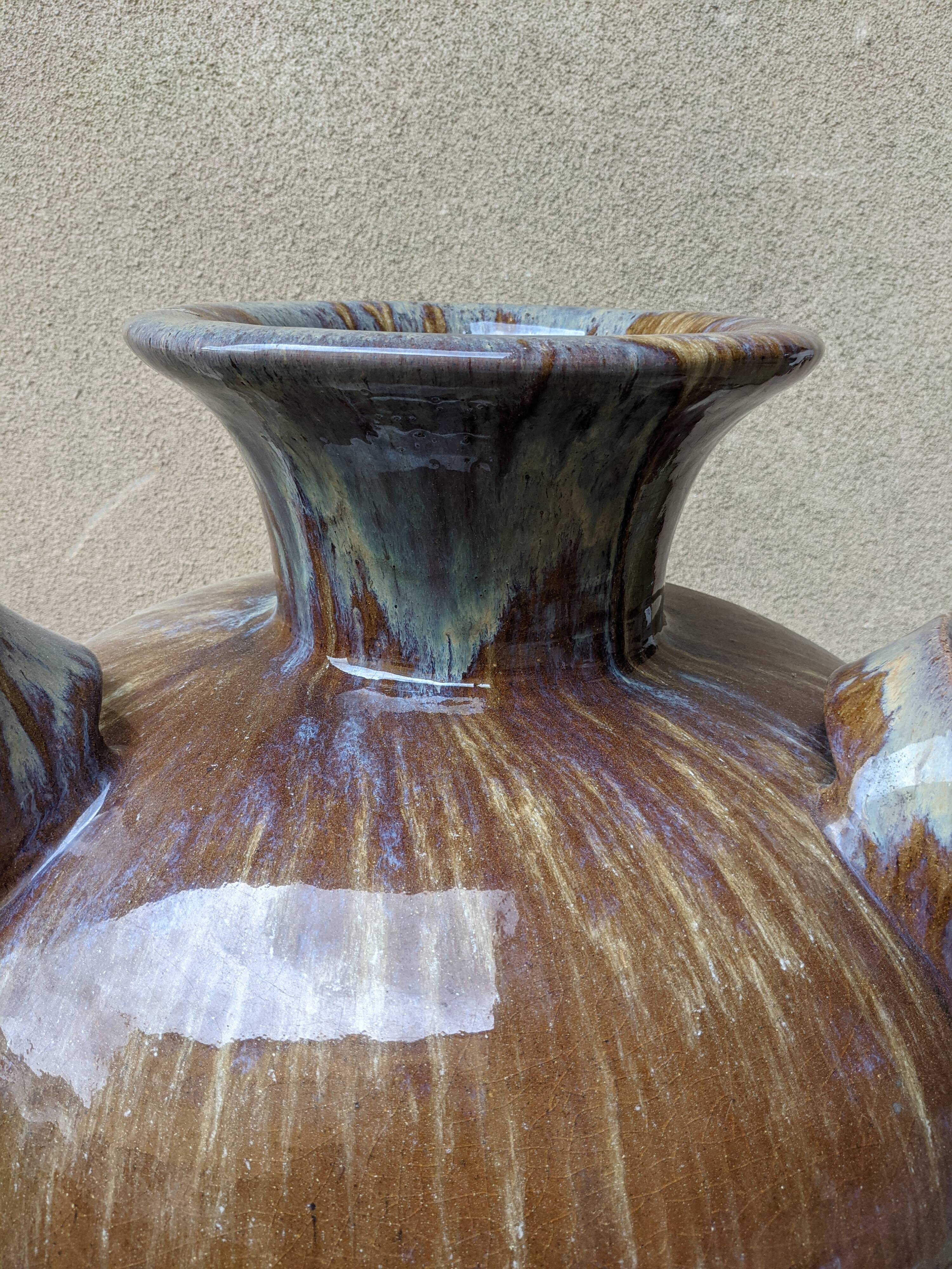 XXL jar or vase in late 19th century enamelled stoneware