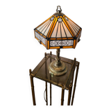 solid bronze lamp france 1960 tyffany style lampshade very beautiful 50x25 elec ok