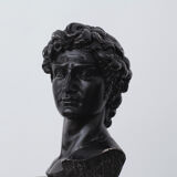 David head in black waxed plaster