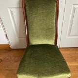 Green velvet armchair