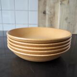 Set de 5 assiettes creuses en céramique effet grès