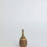 Small MidCentury Scandinavian Modern Collectible Honey Brown Stoneware Vase by Gunnar Borg, Set of 4