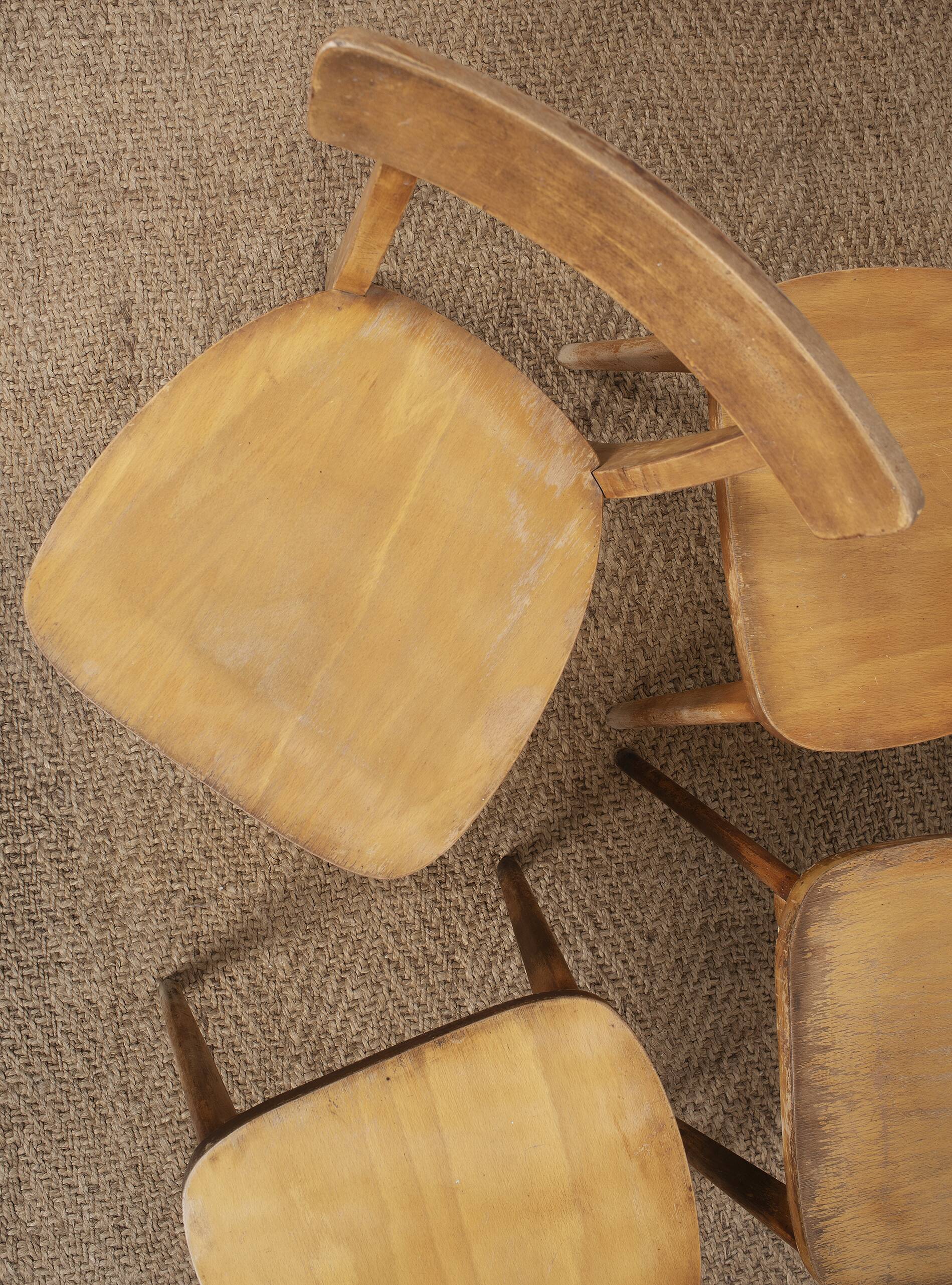 Ensemble de 4 chaises de bistrot luterma, estampillées