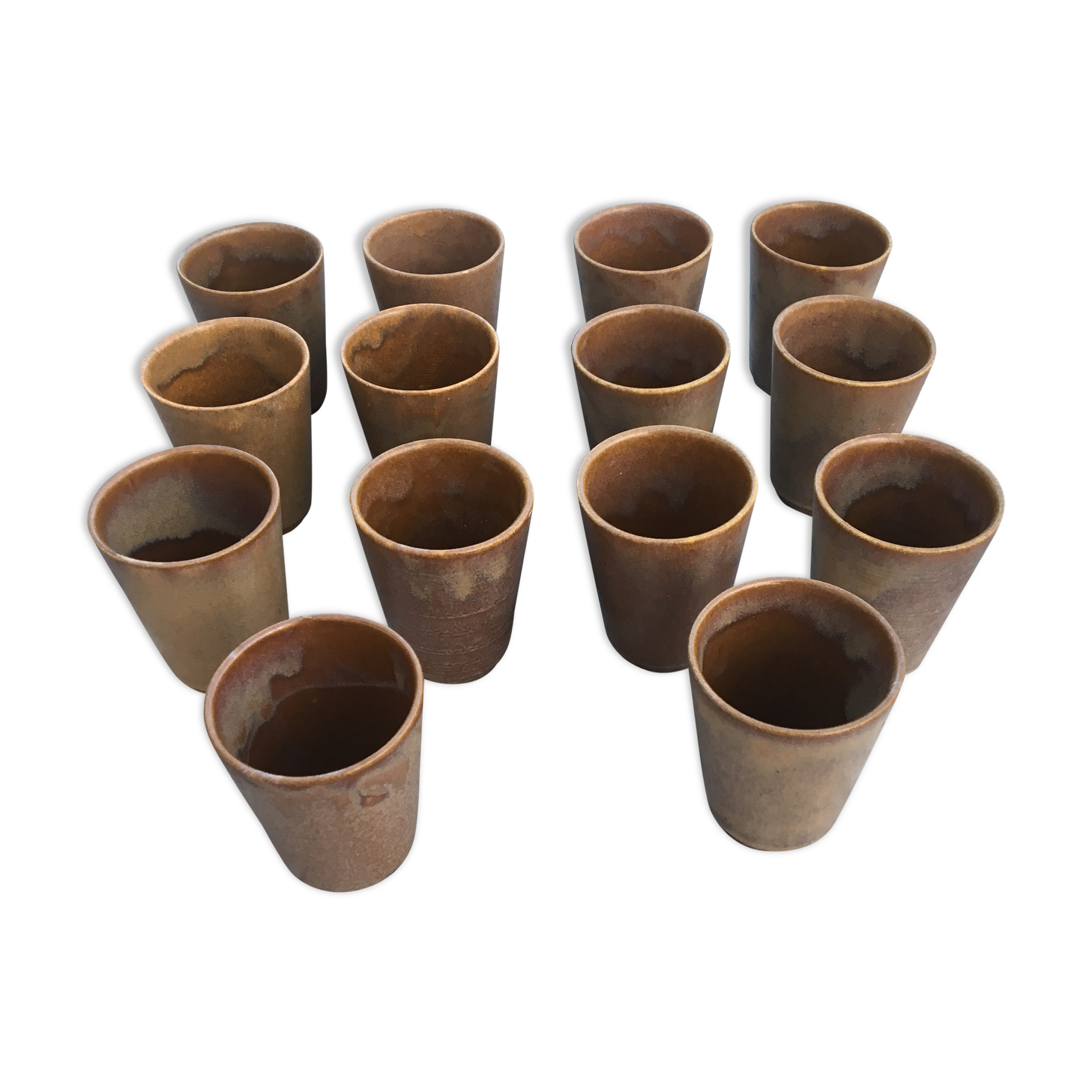 Set of 14 sandstone cups