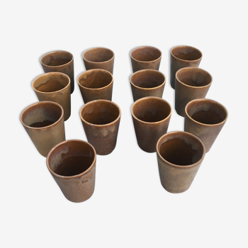 Set of 14 sandstone cups