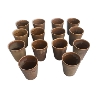 Set of 14 sandstone cups