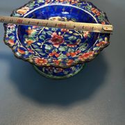 Pair of footed bowls in Canton enamel – China – floral decoration – F