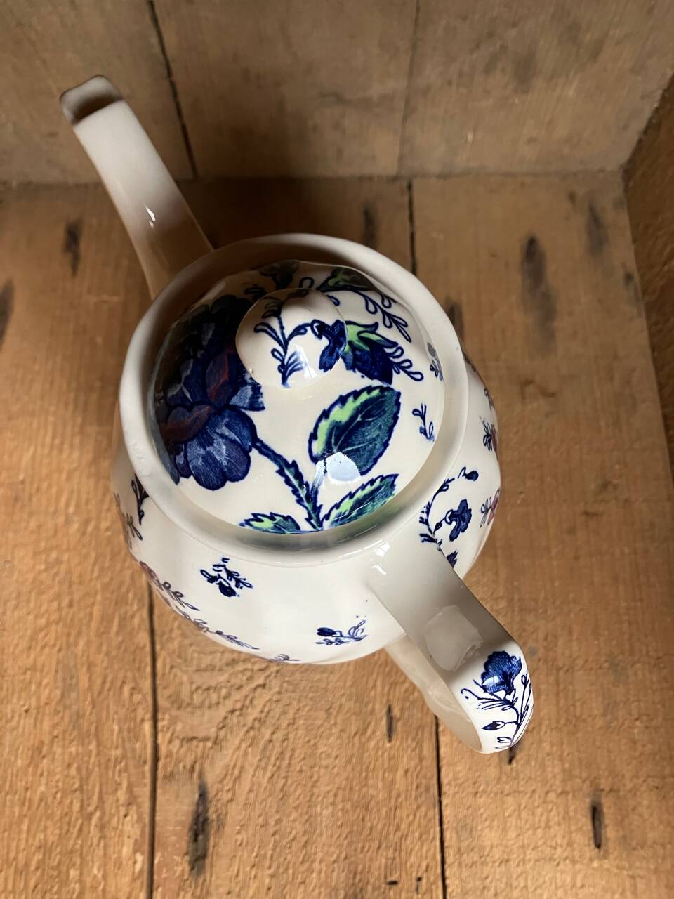 Vintage Johnson Bros Rose Chintz blue coffee maker