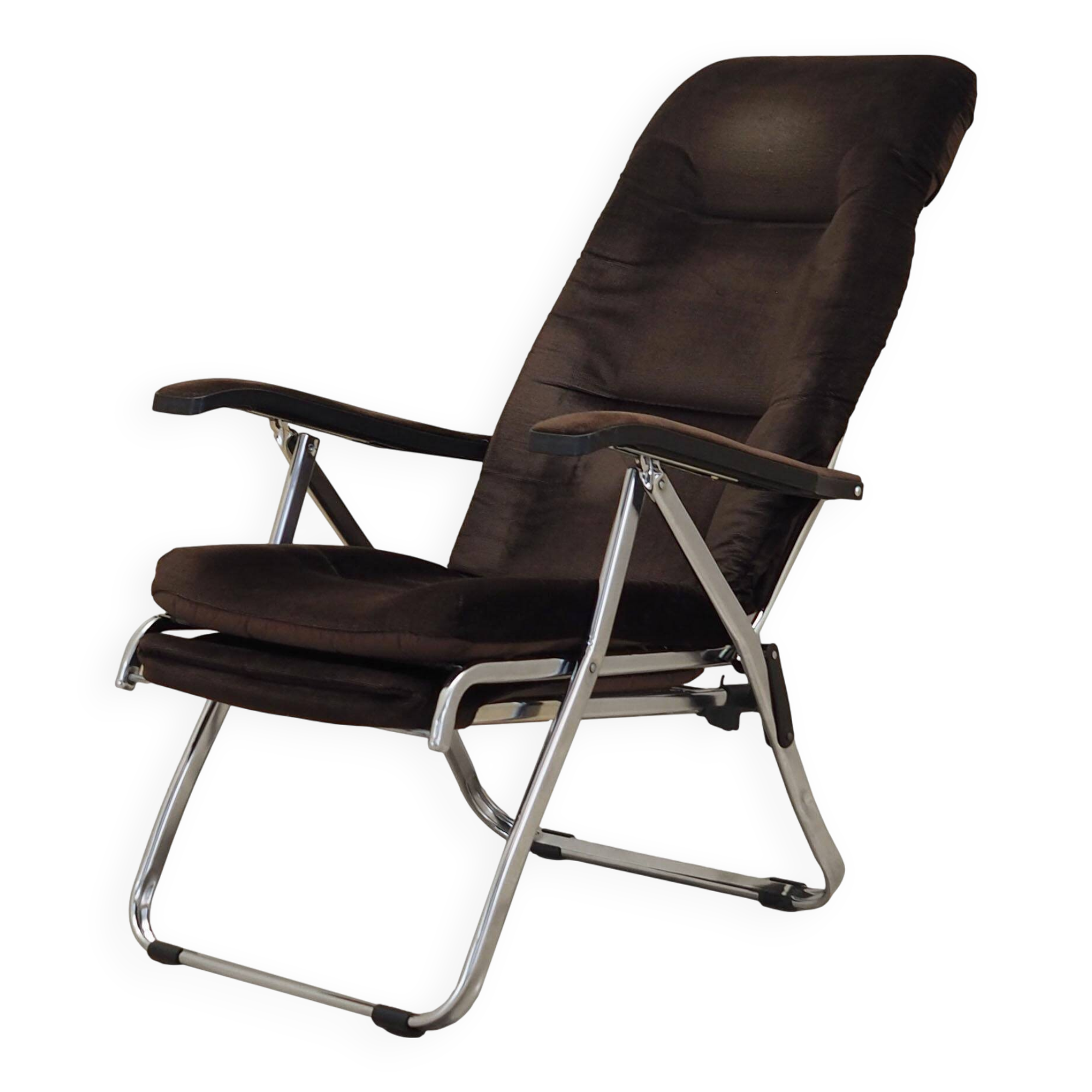 Brown velour armchair, Danish design, 1970s, production: Denmark