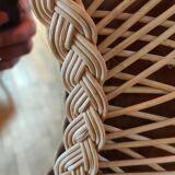 Vintage rattan sun mirror, 51 cm